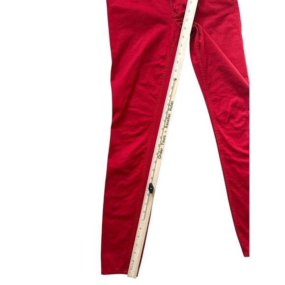 Express Jeans Womens 4 Red Stretch Denim Skinny Leg 5 Pocket Zip Fly 508510 - Picture 7 of 8